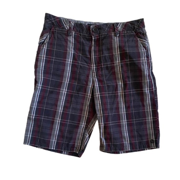 Element Other - Element Mens Y2K 2010 Plaid Maroon & Gray Shorts Skater Brand Size 30 Inseam 9"